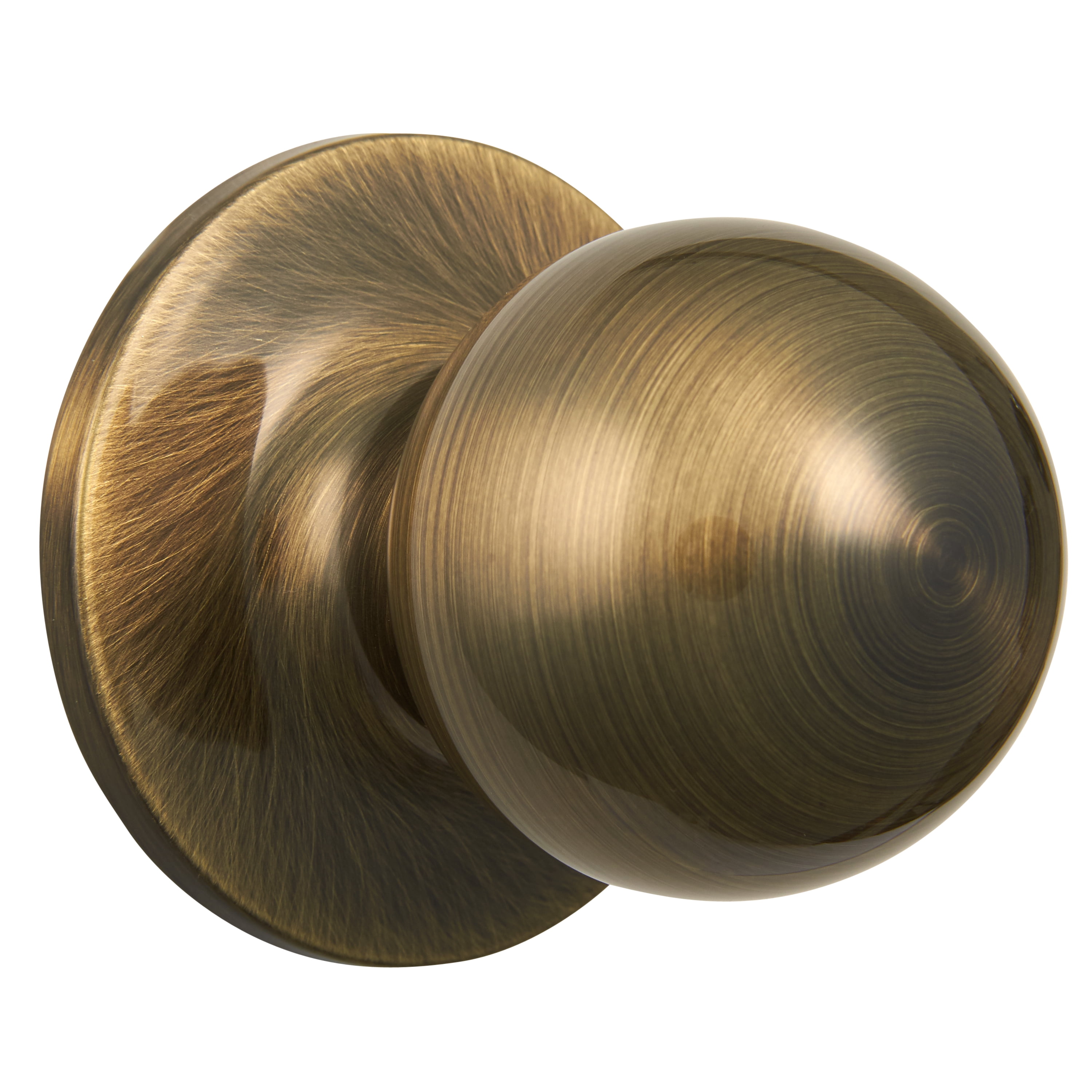 Hyper Tough Interior Non-Locking Ball Style Passage Doorknob, Antique Brass Finish