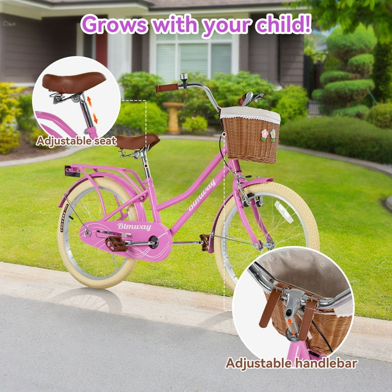 Youth Green 20inch Girls Bike with Basket & Backseat, Single