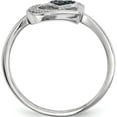thumbnail image 2 of Sterling Silver Blue And White Diamond Heart Ring (Size 7) Made In India qr5167-7, 2 of 5