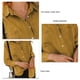 thumbnail image 5 of Blusa de mujer con bolsillos y cuello vuelto, manga larga con un solo pecho, abrigo para mujer, camisa para citas, amarillo, M, 5 of 5