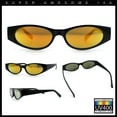 thumbnail image 2 of Womens Oval Color Mirror Rectangle Retro 90s Thick Temple Sunglasses Black - Orange Mirror, 2 of 7