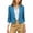 Blue, variant on Women Lapel Collar Cropped Blazer, Fully Lined Open Front Long Sleeve Suit Jacket, Trendy Business Casual Dressy Office Work Cardigan Outerwear for Ladies
