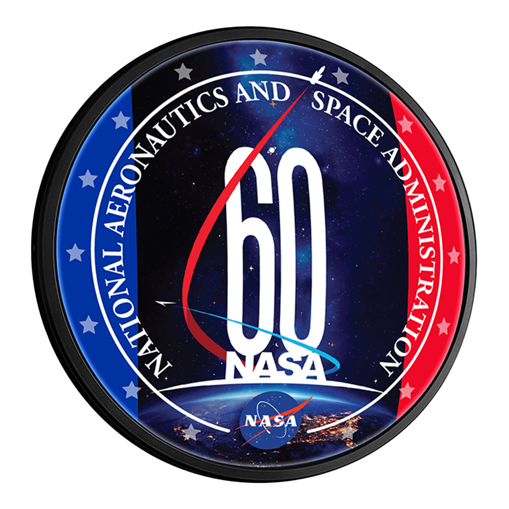 NASA: 60th Anniversary - Round Slimline Lighted Wall Sign - Walmart.com