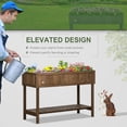 thumbnail image 5 of Outsunny Wooden Raised Garden Bed with 8 Slots, Elevated Planter Box Stand with Open Shelf, Dark Brown, 5 of 9