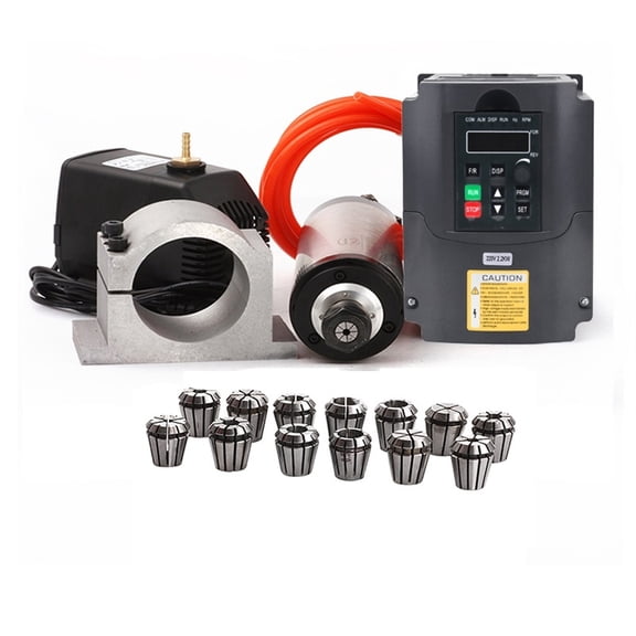 2.2kw Spindle Water Cooled Kit ER20 Milling Spindle Motor  2.2KW VFD  80 Clamp   Water Pump  13pcs ER20 1m Cable For CNC Router ,Anti-Rust