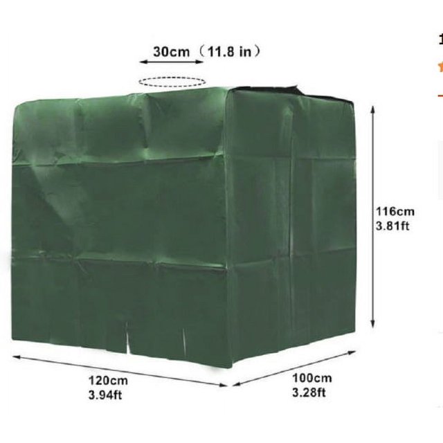 Tapa de tanque de agua con tapa de cubo de 420 toneladas DIBC de 1000 l para exteriores, resistente al agua, al polvo y con aislamiento térmico