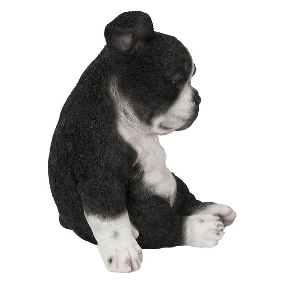 Hi-Line Gift Ltd. Sleepy Boston Terrier Puppy Statue Sitting