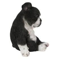 Hi-Line Gift Ltd. Sleepy Boston Terrier Puppy Statue Sitting