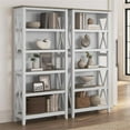 thumbnail image 2 of Pemberly Row Engineered Wood 5 Shelf Bookcase Set in Pure White and Shiplap Gray, 2 of 8