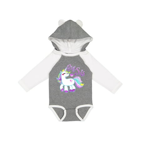 

Inktastic Big Sis unicorn Gift Baby Girl Long Sleeve Bodysuit