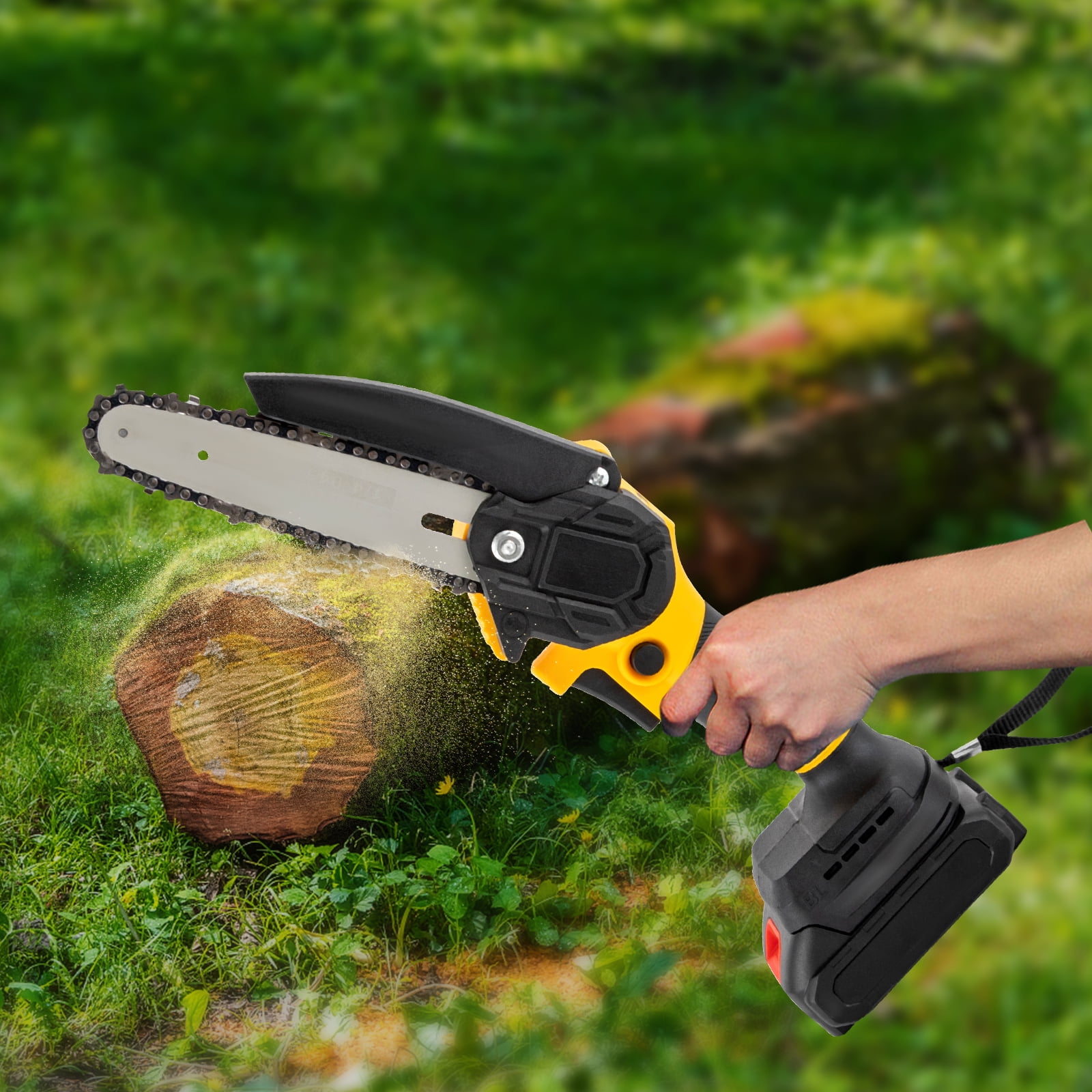 6"Chainsaw, Electric Cordless Chainsaw, Handheld Mini Chainsaw Tree Branches Pruner