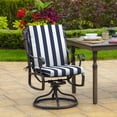 thumbnail image 3 of ARDEN 4-Pack Patio Dining Outdoor Chair Cushions, 20x44, Rain-Proof Seat Pad, Fade-Resistant Outdoor Sapphire Blue Cabana Stripe, 3 of 14