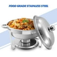 thumbnail image 3 of Chafing Dish for Buffet, 8 Pack 6 QT Stainless Steel Chafing Servers Food Warmer Sets with Trays Pan Lid Folding Frame Stand for Kitchen Party Banquet Dining, 3 of 9