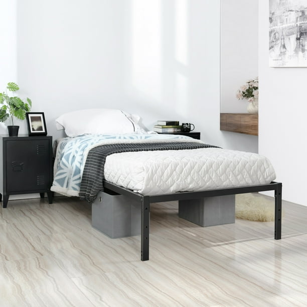 Cama Individual de Metal, Color Negro (Sin Colchón)
