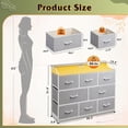 thumbnail image 3 of Led Dresser for Bedroom, TV Stand for Bedroom with LED Lights and Power Outlet, Wide Chest of Drawers for Hallway, 8 Fabric Drawers for Living Room and Entryway, 3 of 7