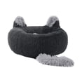 thumbnail image 3 of Gato redondo Casa cálida Cama para perros Orejas de animales lavables decorativa Felpa Mascotas Manta para perros pequeños y medianos Cachorro , Gris 70cm, 3 of 8