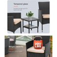 thumbnail image 3 of FDW Patio Furniture Set Outdoor Furniture Wicker Bistro Rattan Chair Conversation Sets with Coffee Table for Yard Backyard Lawn Porch Poolside Balcony,Black and Beige, 3 of 5