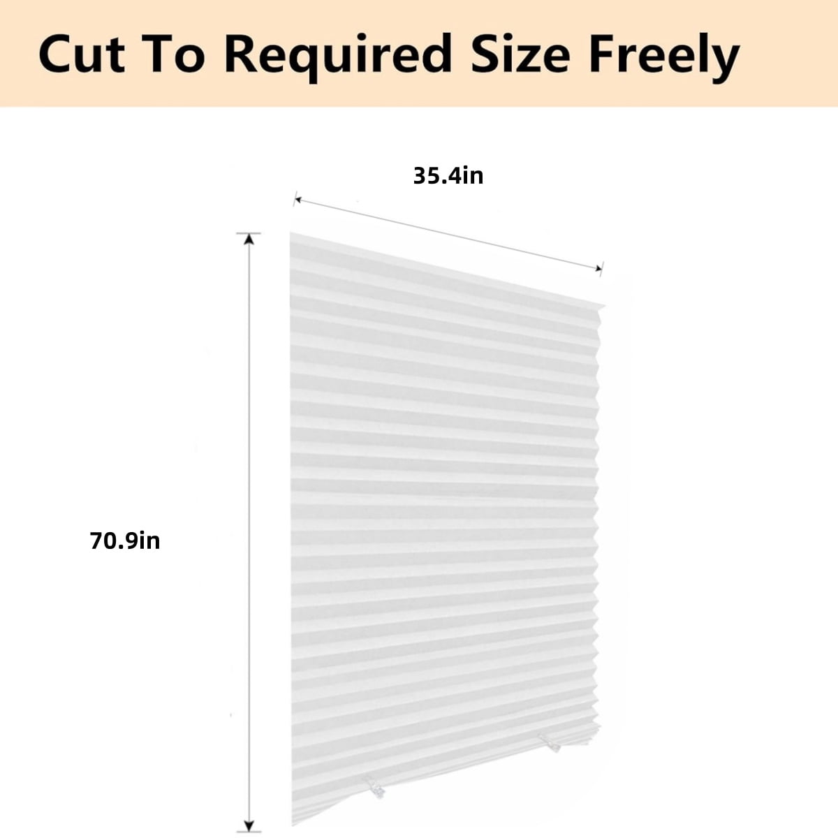 Portable Window Shades,2Pack Blackout Pleated Blinds,No Tools Cordless Shades for Indoor,QZS Portable Window Blinds for Home,Kitchen,35.4x70.9"