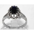 thumbnail image 3 of LBG British Made 14k White Gold Natural Sapphire Womens Engagement Ring - 33 size options - Size 10, 3 of 7