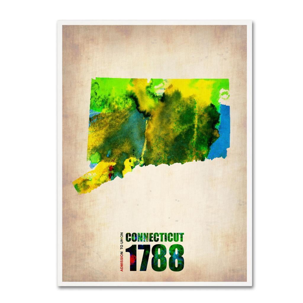 Trademark Fine Art "Connecticut Watercolor Map" Canvas Art by Naxart