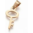 thumbnail image 2 of 304 Stainless Steel Pendants Key Golden 16.8x9x1.3mm Hole: 6x3mm, 2 of 2
