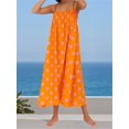 thumbnail image 6 of LMLYSoH Women's Spaghetti Strap Dresses Stylish Dot Print Ruffled Trim Sleeveless Long Dresses for Summer, 6 of 8