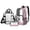 Pink and White - Cartoon Cat, variant on DISNIMO Cute Clear Backpack for School Kids, Butterfly Floral Print 3Pcs Stadium Approved 17 Inch PVC Transparent Bookbag Set with Lunch Box & Pencil Case for Kids Girls