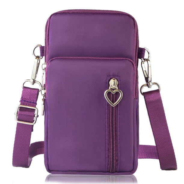 JANKS Bolso bandolera pequeño para mujer - Mini monederos para teléfono con correa cruzada y billetera - Bolso de nailon para brazo