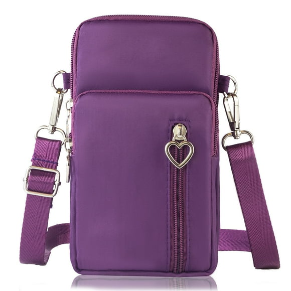 JANKS Bolso bandolera pequeño para mujer - Mini monederos para teléfono con correa cruzada y billetera - Bolso de nailon para brazo