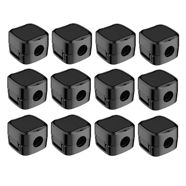 Paquete de 12 clips magnéticos para gestión de cables, soporte para cable de carga eléctrica de teléfono, organizador de cables de escritorio, color negro