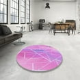 thumbnail image 4 of Ahgly Company Tapis d'Intérieur Lavables en Machine, Circulaires, Violet Violet Transitionnel, Ronds de 5 Pi, 4 of 7