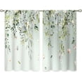 thumbnail image 6 of Eucalyptus Botanical Leaves Floral Kitchen Window Curtains Butterfly Farmhouse Flower Leaf Small Window Treatment Sage Green Cafe Short Curtains for Bathroom Treatment Tier Drapes 26x24 inch, 6 of 6