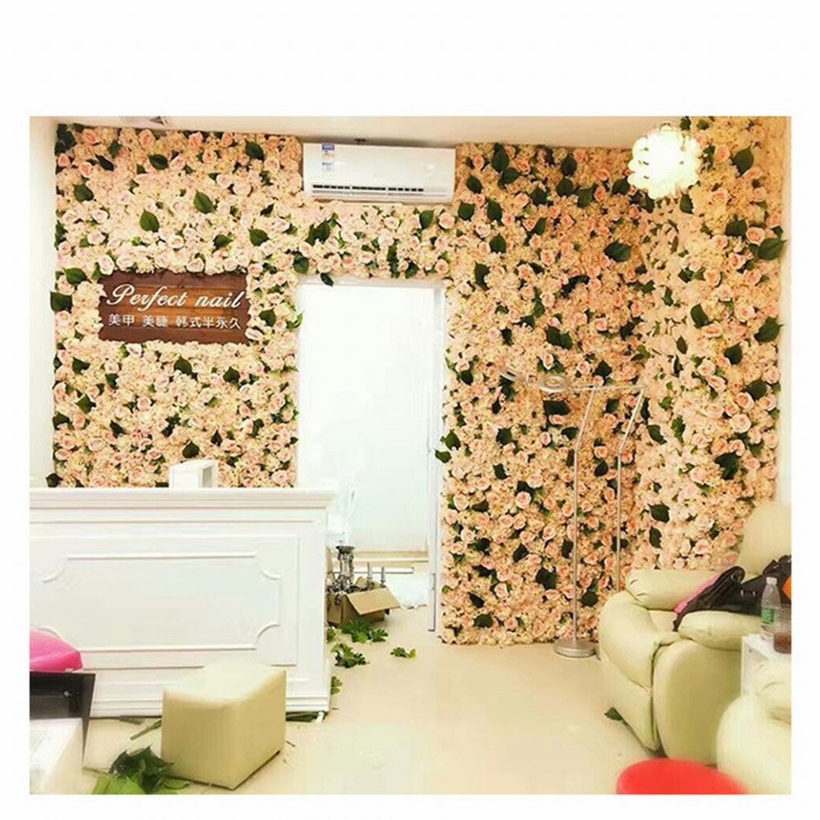 Clearance!Lognanla Colourful Hydrangea&Rose Artificial Flower Wall Panels 15X32 In Flower Wall Mat Artificial Looking Colourful Flowers For Wedding Party Baby Bridal Shower Wall Background Decor Pink