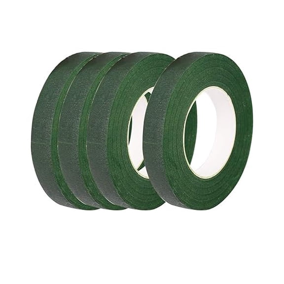 4 Rolls Floral Tape,0.4" Wide Flower Tape,Dark Green Floral Tape for Fresh Flowers,Adhesive Florist Tape for Floral Crafts,Bouquet Floral Arranging Stem Wrapping,Wedding Bouquet,30Yard