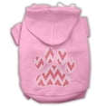 thumbnail image 1 of Candy Cane Chevron Paw Rhinestone Dog Hoodie Light Pink Xl (16), 1 of 1