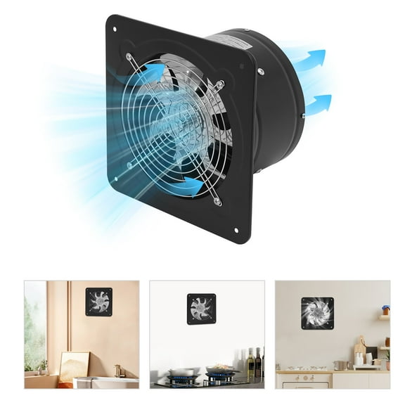 Wall Mount Exhaust Fan, Black Ventilation Fan, Wall-mounted Exhaust Fan for Home Kitchens, Apartments, Restaurant