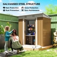 thumbnail image 4 of Outsunny 6' x 4' Metal Outdoor Storage Shed w/ Sliding Doors Yellow, 4 of 10
