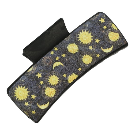 1 Pc Fashion Moon Sun Hair Clips Hairdo Clip for Women 3.94"x1.97"x1.77" Black Yellow