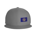 thumbnail image 3 of DouZhe Flat Brim Cap Snapback Hat, Nebraska State Flag Prints Adjustable Gray Adult Baseball Cap, 3 of 6