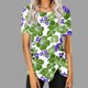 thumbnail image 2 of Blusas de Manga Corta para las Mujeres Botón Impreso Cuello Redondo Top Casual, Blusas para las Mujeres Casual, 2 of 5