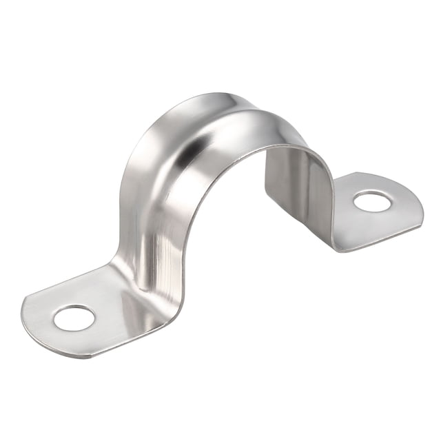 Unique Bargains Sangle de Tuyau Rigide 25mm, Acier Inoxydable 304, Pinces à 2 Trous, 100 Pcs