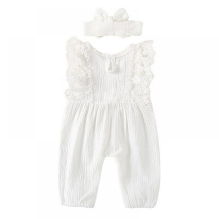 

TINKER Baby Lace Bowknot Jumpsuit Sleeveless Lace Jumpsuit