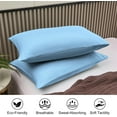 thumbnail image 3 of Lirex King Pillowcase Set of 2, 100% Cotton, 20x36 inches, Sky Blue, 3 of 6