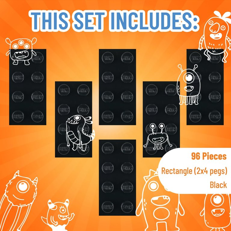 Strictly Briks, Classic Bricks 96 Piece 2x4 Black Building Brick