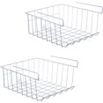 thumbnail image 1 of Ventas promocionales Cesta de almacenamiento debajo del estante, paquete de 2 cestas de almacenamiento de alambre de metal colgantes debajo del estante Organizador para cocina, ofi, 1 of 4