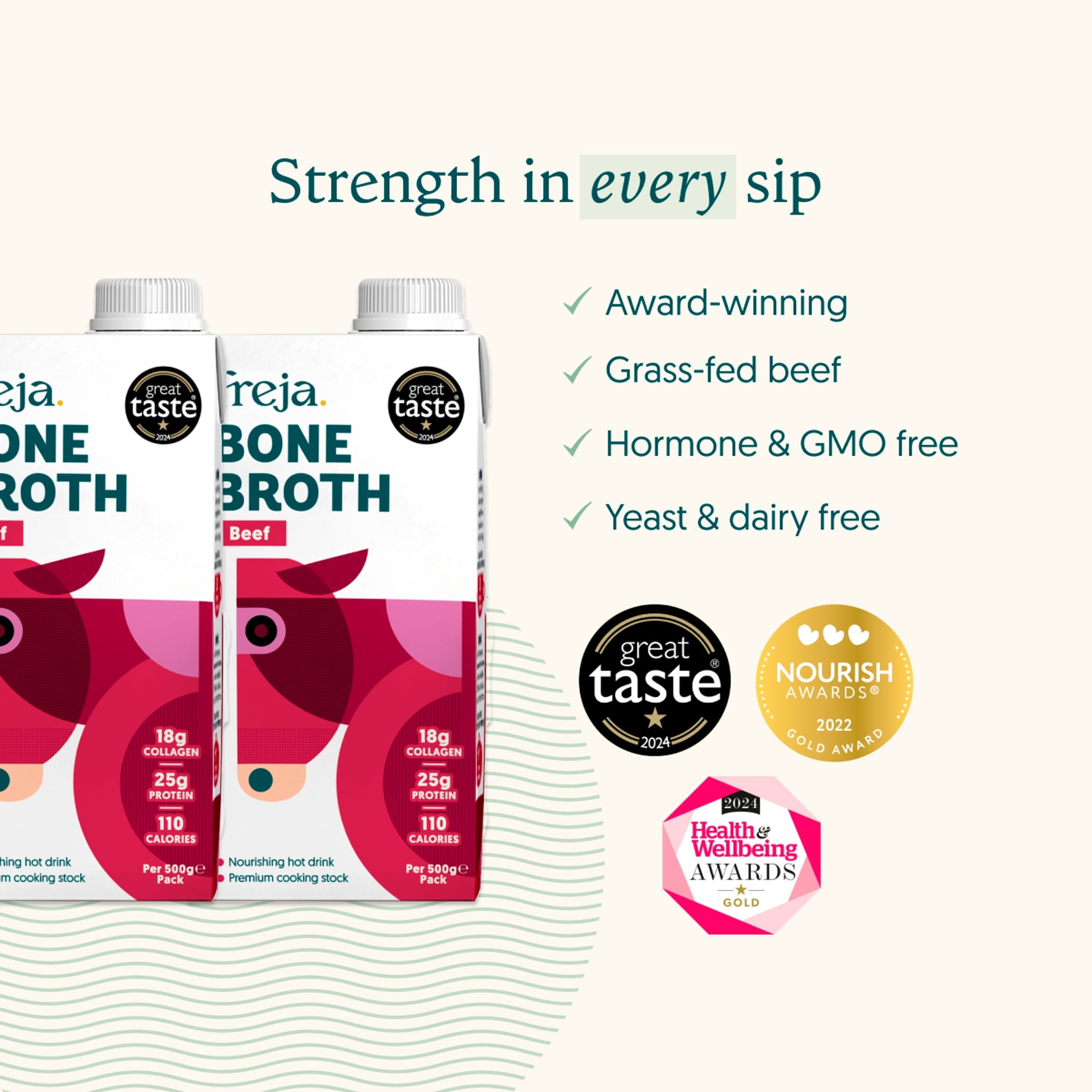 Freja Beef Bone Broth 500ml, Imported from Britain