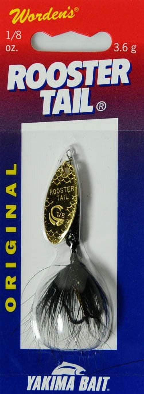(2 pack) Yakima Bait, Original Rooster Tail, Inline Spinnerbait fishing lure, Black, 1.8oz