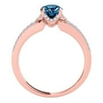 thumbnail image 4 of Aonejewelry 0.75 Ctw. Sassy Halo Blue Diamond Engagement Ring In 14K Rose Gold, 4 of 4