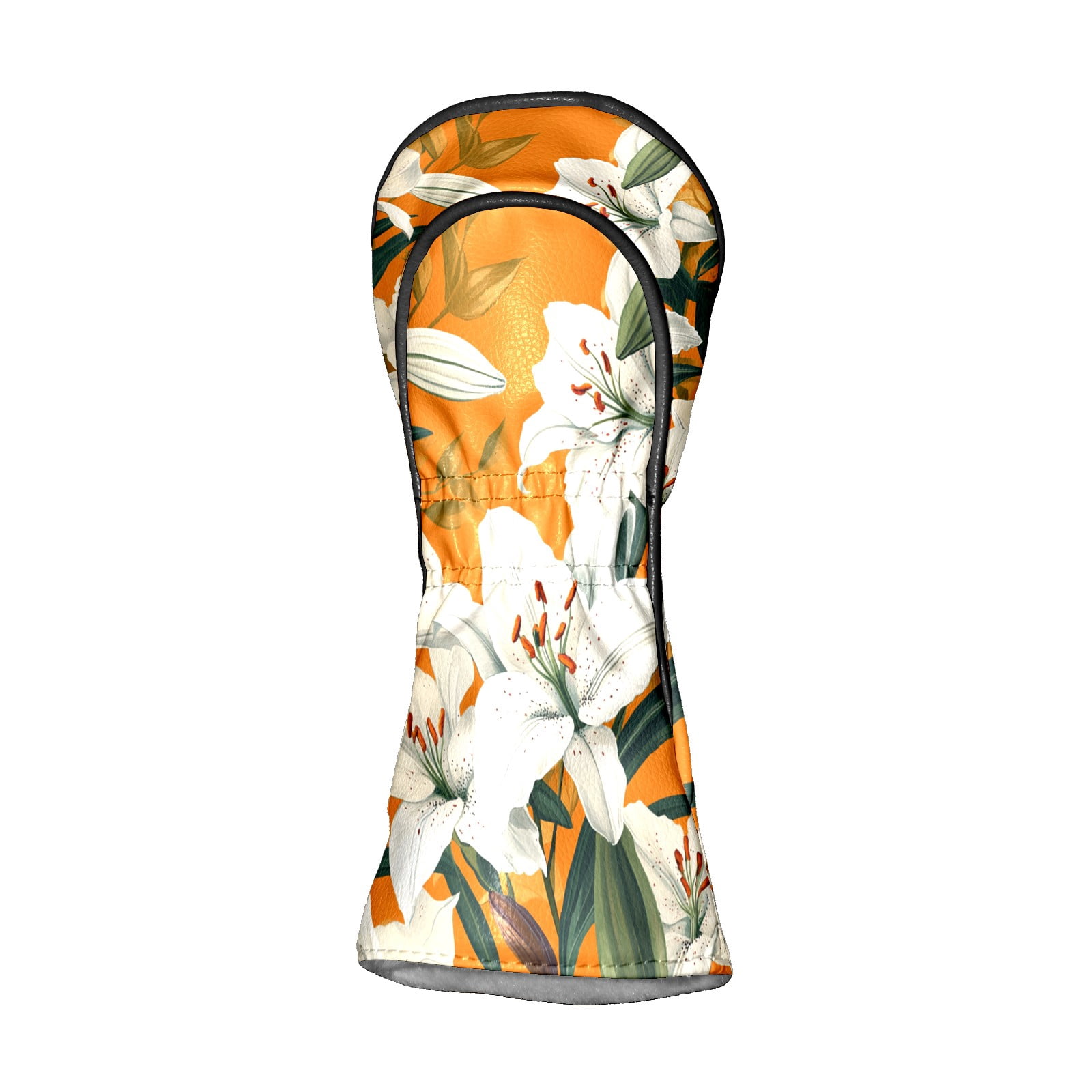 Golf Club Covers PU Leather Waterproof Head Covers for Fairway Woods Hybrids Lily Flowers