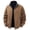 A-Khaki, variant on Baseball Jacket for Men Long Sleeve No Hooded Zip Up Tops Windbreaker Winter Workout Outwear with Pockets
